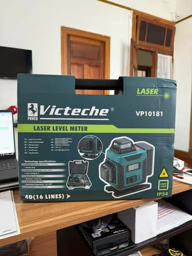 Nivel Láser De Cruz Y Plomada Victeche De 16 Líneas Verde Con Trípode