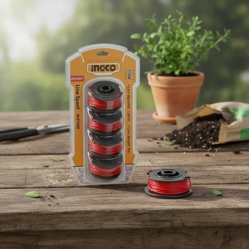 Set X 4 Carretel Con Tanza 1,6mm Ingco Bordeadora Industrial Negro Rojo