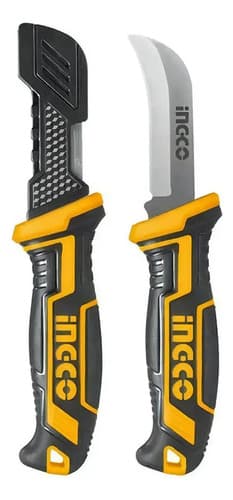 Cuchillo Pela Cable Curvo 200mm Electricista Ingco Hpk82001