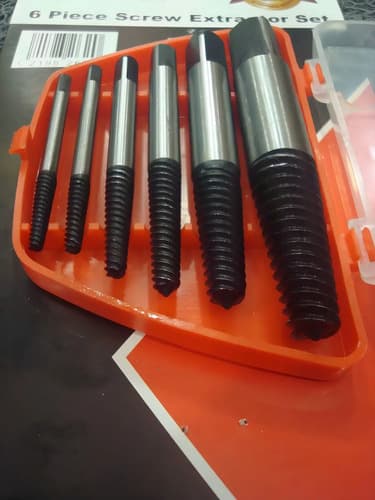 Extractor Tornillos Bulones Rotos Guiller Acero Templado 6 Piezas