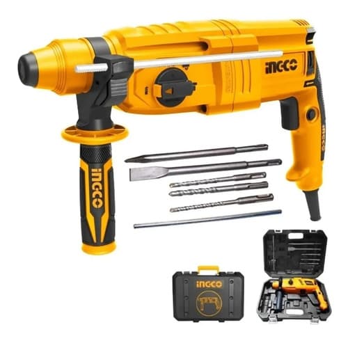 Rotomartillo Electrico Sds Plus 800w 1100rpm Maletin Ingco Color Naranja
