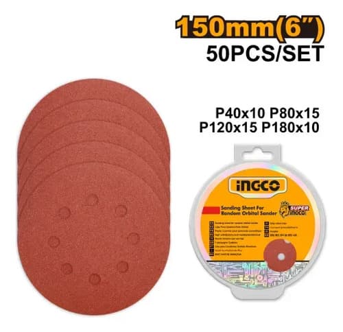 X50 Lijas 6 150mm Grano 40 80 120 180 Akrs1500511 Ingco 40