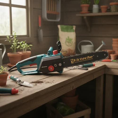 Motosierra Eléctrica 2400w Espada 12  300mm Victeche Turquesa