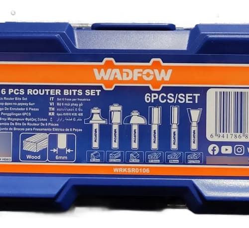Set De 6 Fresas Wadfow Para Router Vástago 6mm Wrksr0106
