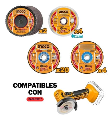Set X 30 3 Discos P Mini Amoladora Cagli76017 Ingco Mcd0763 Amarillo