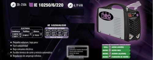Soldadora Inverter Neo Ie 10250/6/ Fama Color Gris Frecuencia 50hz Gris/negro