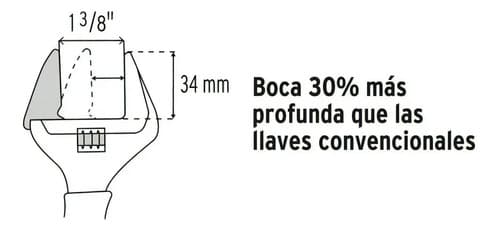 Llave Ajustable Boca Ancha 6'' Truper 101033