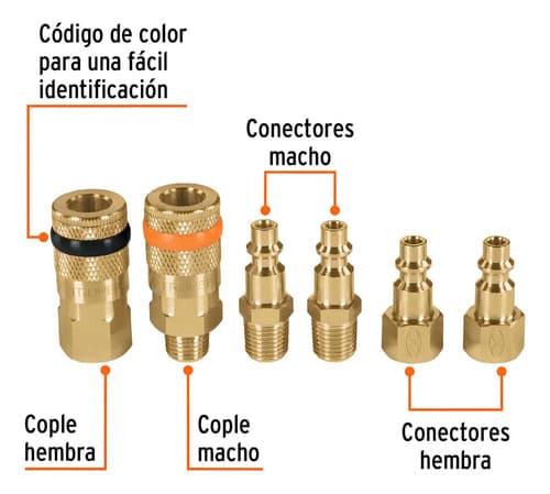 Juego Coples Y Conectores 6 Pz Truper 18075