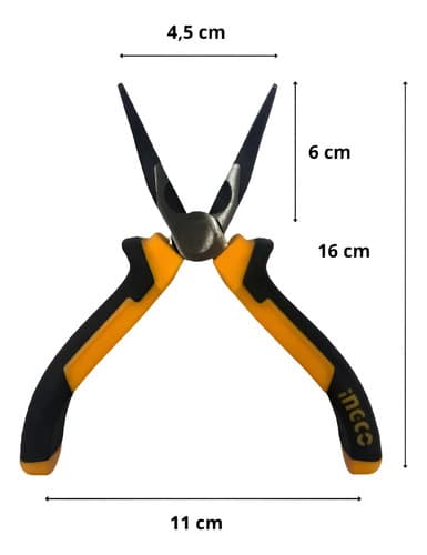 Pinza Alicate Punta Doblada Ingco 6'' Hbnp28168