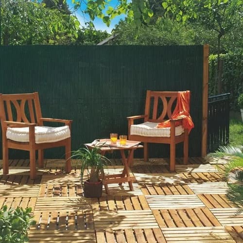 Cerco De Pvc 1.80m X 3m Esterilla Color Marrón Marrón