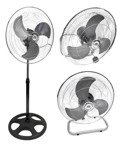 Ventilador 3 En 1 Metalico Lh-2877 Estructura Plateado Aspas 1.27 M 60 Plata