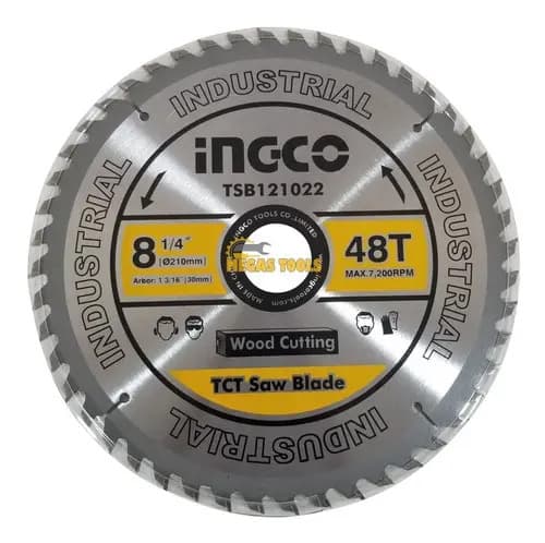 Disco De Sierra 8 Pulgada Ingco 48t 7.1/4 Tsb121022 Plateado
