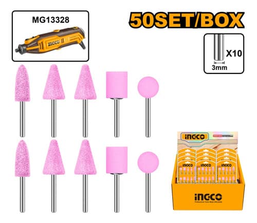 Set Accesorios Mini Torno/amolado 3mm (10pcs) Ingco Akb1012