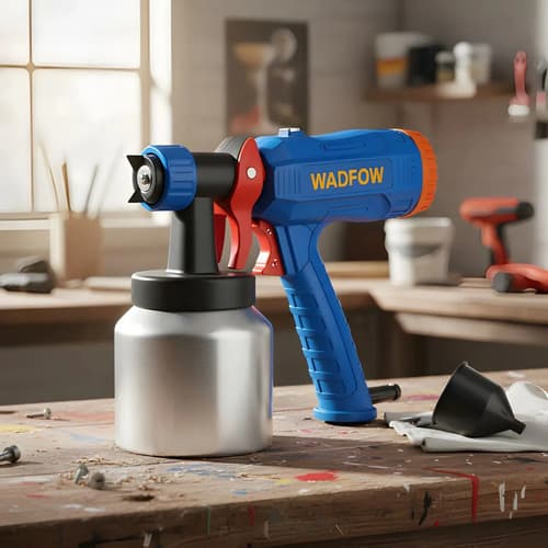 Pistola Para Pintar 500w Con Vaso De Aluminio 800ml Wadfow Azul