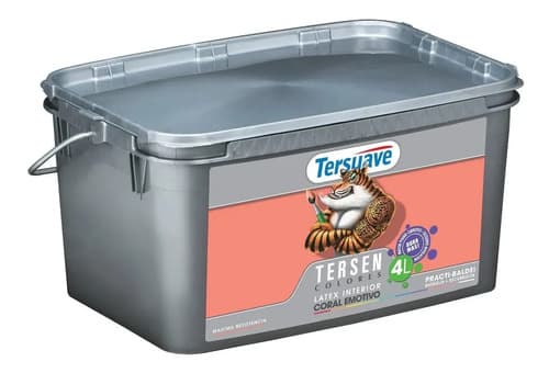 Pintura De Látex Tersuave Tersen Exterior E Interior Color Coral Con Acabado Mate De 1l