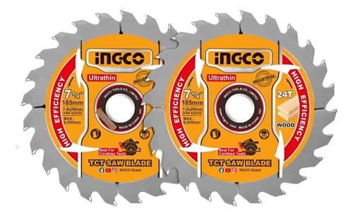 Set 2 Discos P/ Sierra 7 1/4 - 24d Ingco Tsb1853 Color Amarillo