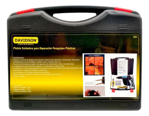 Soldadora De Plástico 70w C/abrazaderas Corrugadas Y Grapas Negro