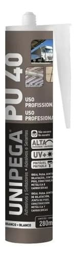 Sellador Poliuretano Pu40 Blanco Adhesivo 280g Unipega