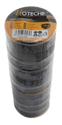 Cintas De Aislar 10m X 19mm Cinta Electricista 10 Piezas Negro