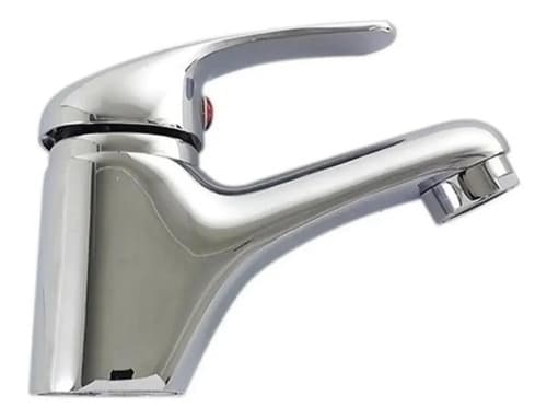 Grifería Canilla Monocomando Lavatorio Baño Recta Plateado
