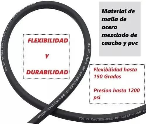 Manguera Compresor 3/8  Reforzada 10 Metros + Kit De Acoples Negro