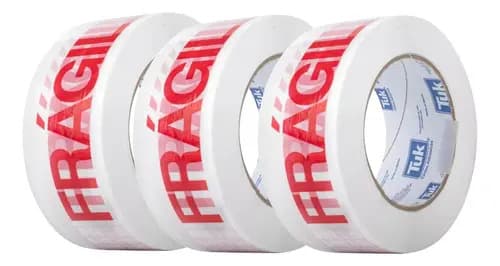 Pack 3 Cintas Adhesivas Empaque Frágil Tuk 48 Mm X 150 M