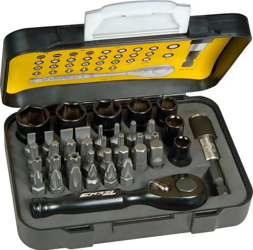 Juego De 39 Piezas Puntas Tubos Y Llave Crique Stanley 13906 Negro