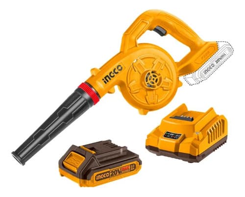 Soplador Inalambrico Bateria Cargador Ingco Cabli200281 Naranja Claro