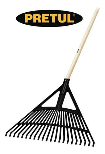 Rastrillo Escoba Para Jardin De Plástico 22d Con Cabo Pretul Negra