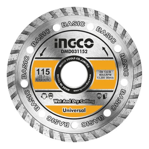Disco Turbo Diamantado Amoladora 7'' Granito Ingco Dmd0318 Gris
