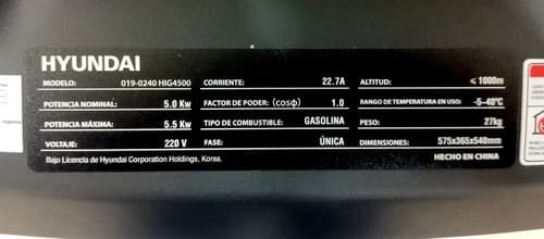 Generador Inverter Insonorizado Hyundai Hig4500 5500w