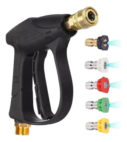 Pistola De Lavado A Alta Presión Espuma Con 5 Boquillas Pistola Para Hidrolavadora M22-14mm Pistola Agua Portatil Genix Tools Negro