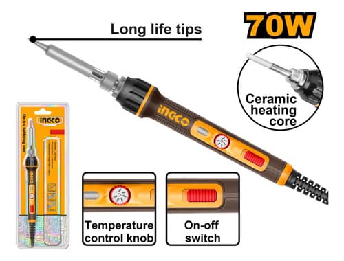Soldador Estaño Lapiz 70w Ingco Si01606