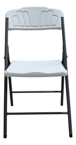 Silla Plegable De Metal Y Pvc Blanca Blanco