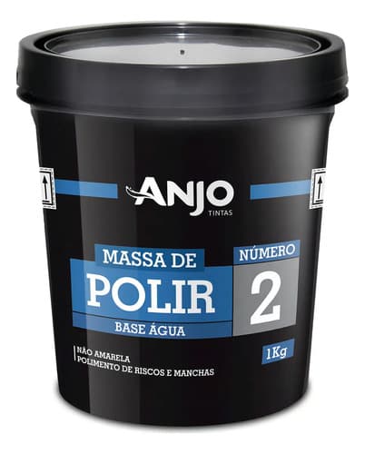Masa Pulir Autos Anjo N° 2 Base Agua 1 Kg Blanca Blanco