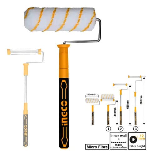 Rodillo Extensible Para Interior Fibra 23cm Ingco Hrht442302