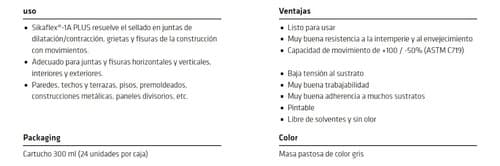 Sellador Sikaflex 1a Poliuretano 300 Ml Sika