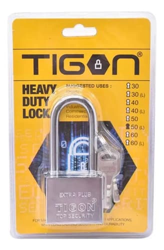 Candado Tigon Aro Largo 50mm Lh-332 Plateado