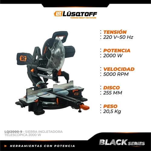 Sierra Ingletadora Lusqtoff Lqi2000-9 Telescopica 2000w Disc