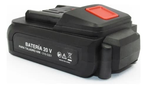 Taladro Atornillador Inalámbrico Hessen 016-5300 + 1 Batería De 2ah + Accesorio Con Maletín De Transporte Rojo/negro
