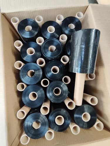 Nylon Film Stretch Con Mango Negro Embalaje Pack X 39u X600g Negro