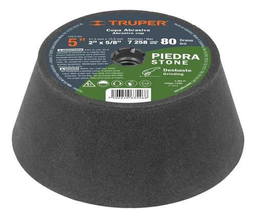Copa Desbaste Piedra 5'' Grano 60 Ent. M14 Truper 13793