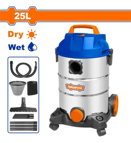 Aspiradora 25l 1200w Con Soplado Accesorios Wadfow Wvr4a25 Azul