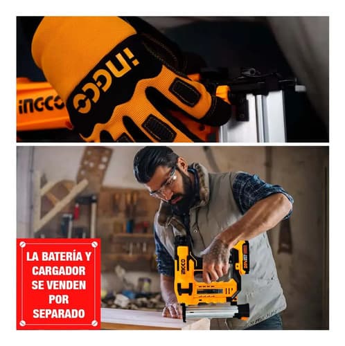 Clavadora Inalámbrica Ingco P20s De 35 Mm Para Madera, Sin Batería Y Sin Cargador