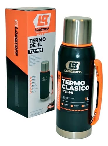 Termo Lüsqtoff Tl1-9n 1l Negro Acero Inoxidable Negro