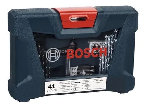 Kit De Herramientas Bosch V-line De 41 Unidades, Taladros Y Brocas, Color Azul