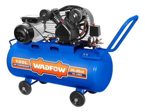 Compresor 100 Litros 3hp A Correa Wadfow Wap4r11 Azul 50 Hz Monofásica