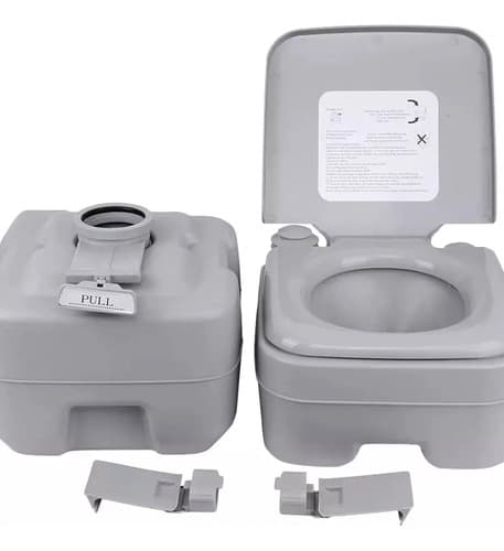 Inodoro Portátil Para Baño Químico Camping De 20 Litros Gris