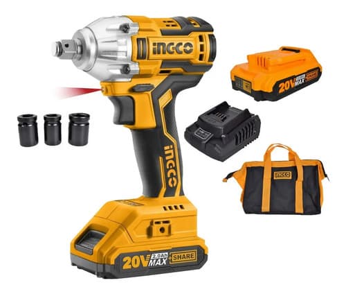 Llave De Impacto 1/2 Brushless Ingco Cirli2001-4 3 Tubos Amarillo