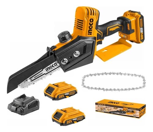 Mini Motosierra Ingco C Bat Y Cargador P20s Cgsli20682 Anaranjado